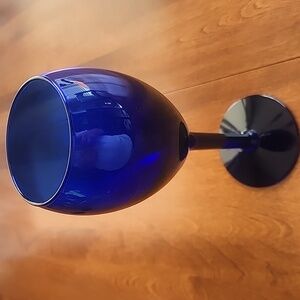 VINTAGE-Cobalt Blue Tulip glasses set of 6